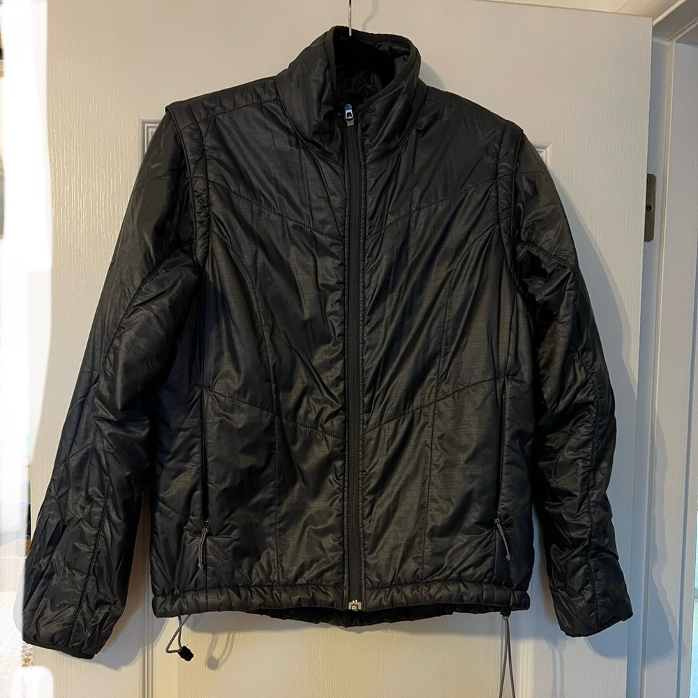 REI Primaloft Pertex Lightweight Down Jacket Zip off Sleeves Size M Black